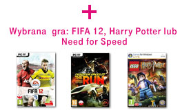 + Wybrana gra: FIFA 12, Harry Potter lub Need for Speed