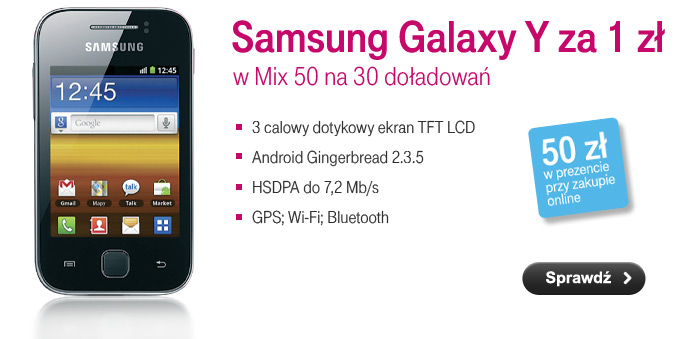 Samsung Galaxy Y w Mix 50