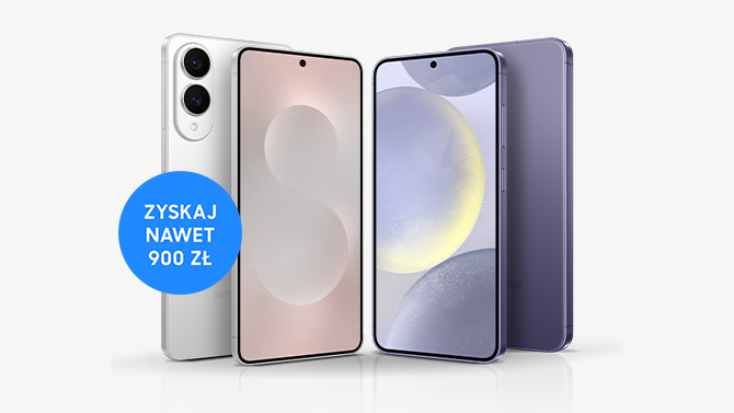 telefony Samsung Galaxy S24 i S25 Edge pokazane z przodu i z tyłu