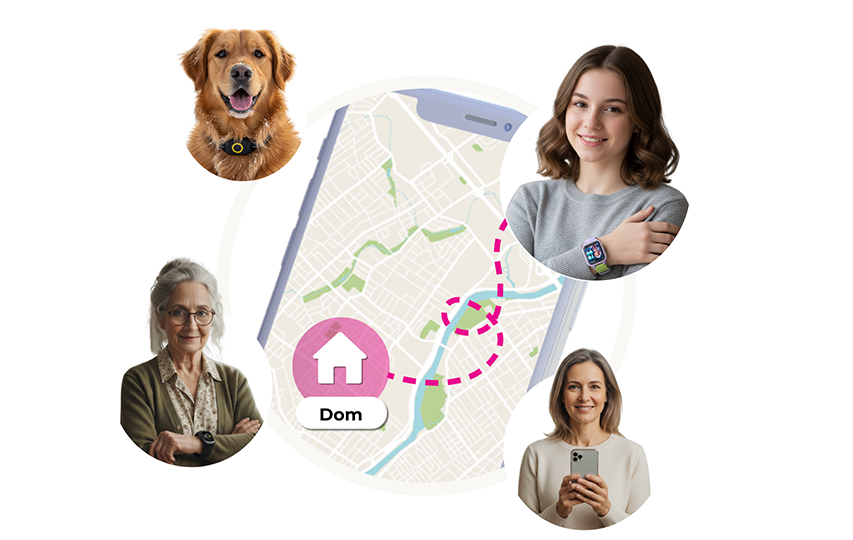 Zdjęcia rodziny znajdujące się na mapie