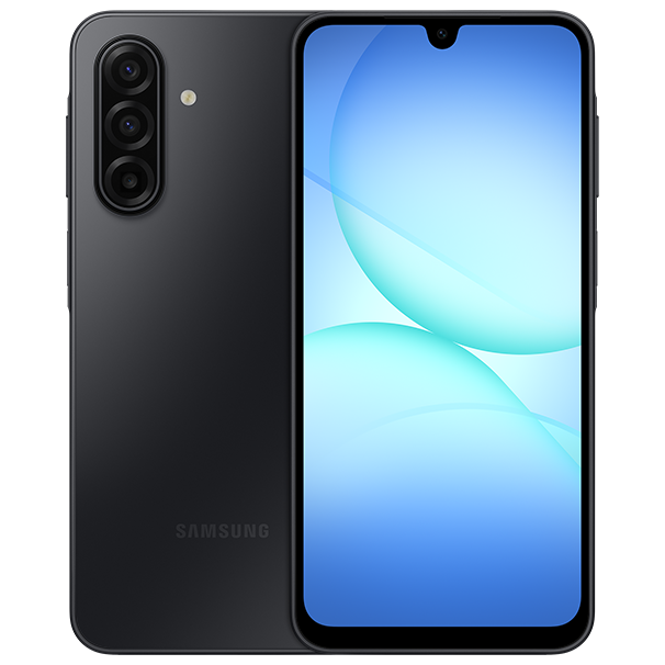 Samsung Galaxy A17 pokazany od frontu i tyłu