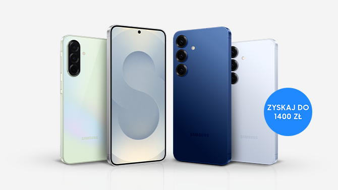 telefony Samsung Galaxy z serii S25 pokazane z przodu i z tyłu
