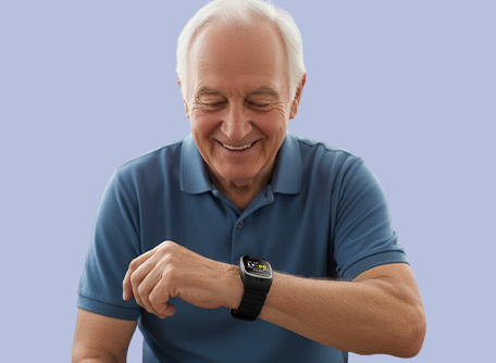 Uśmiechnięty starszy pan