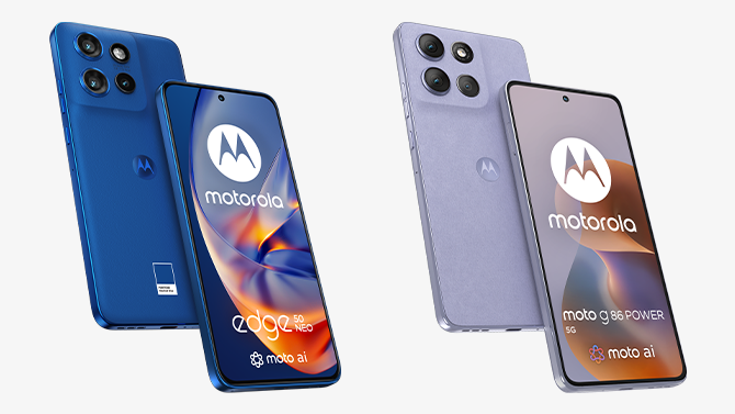 Motorola Edge 50 Neo i Moto G86 Power przodem i tyłem