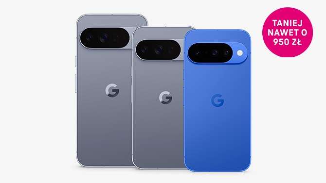 Google Pixel 10 Pro XL, Pixel 10 Pro i Pixel 10 obok siebie