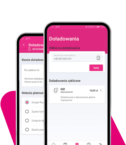 Doładowanie numeru na kartę przy użyciu aplikacji Mój T-Mobile