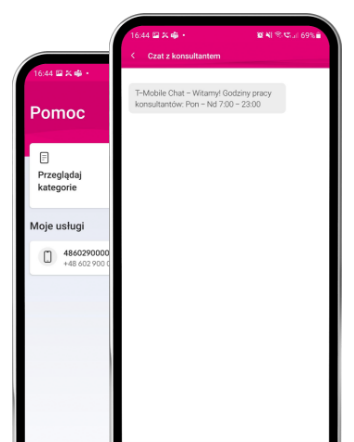 Kontakt z działem obsługi przez aplikację Mój T-Mobile