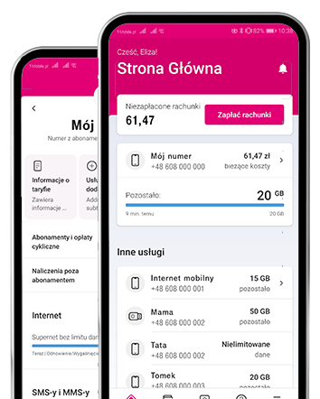 Zarządzaj numerami w aplikacji Mój T-Mobile