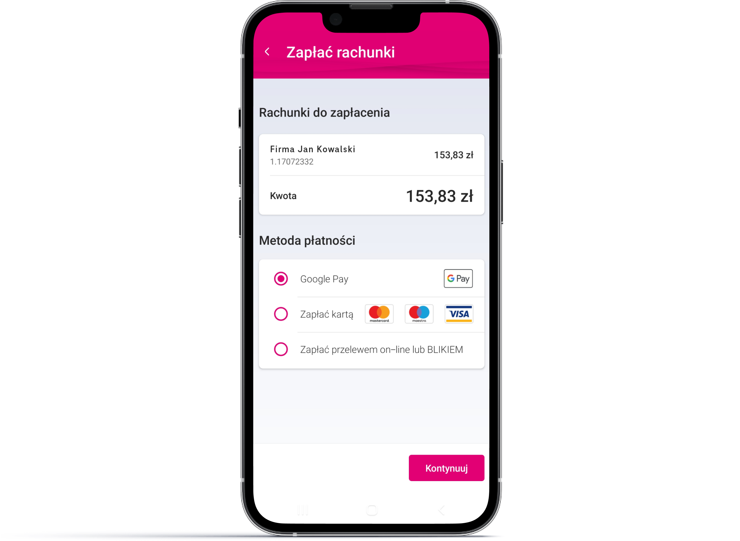 Płać rachunki w aplikacji Mój T-Mobile