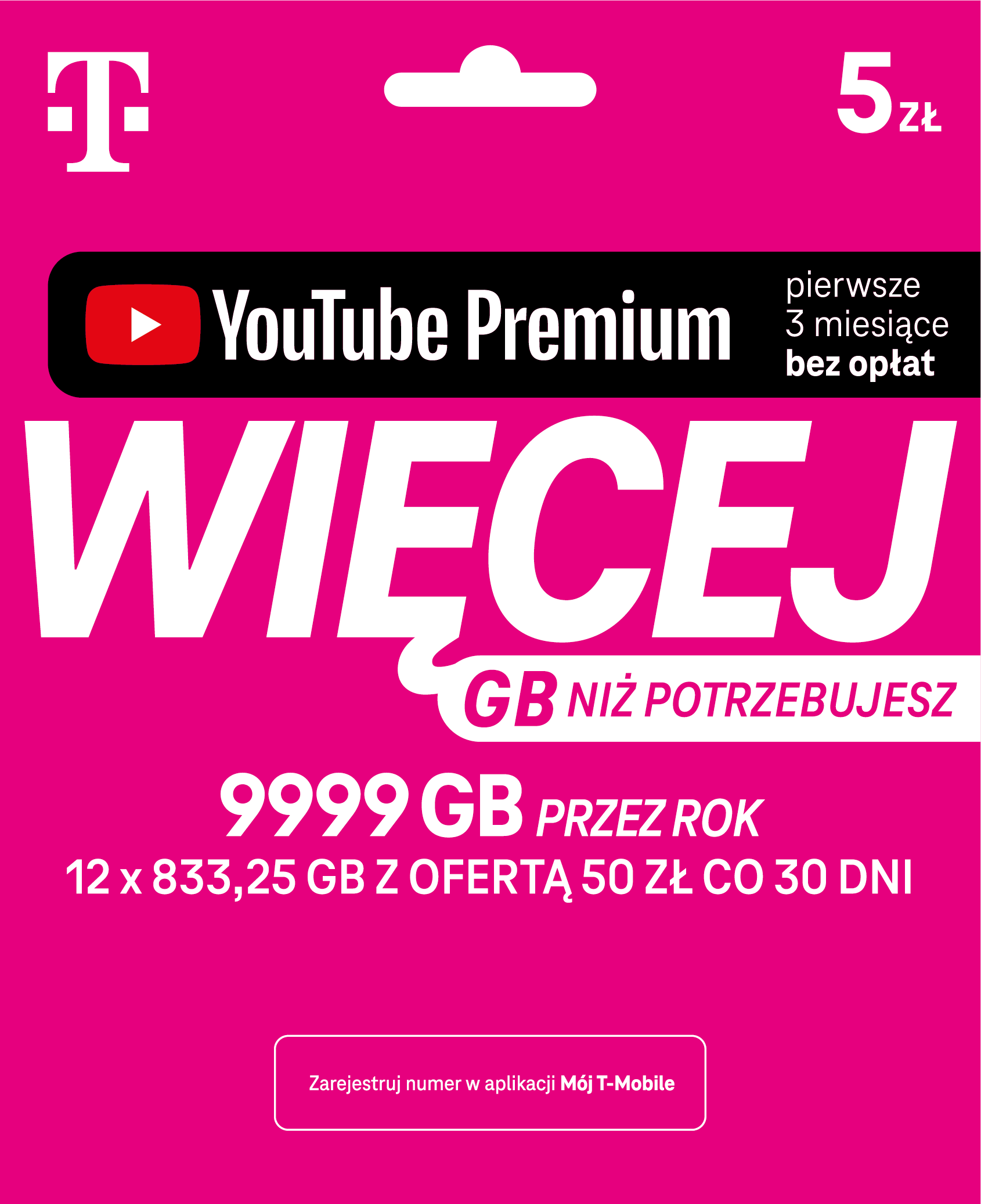 Starter T-Mobile na kartę 5 zł