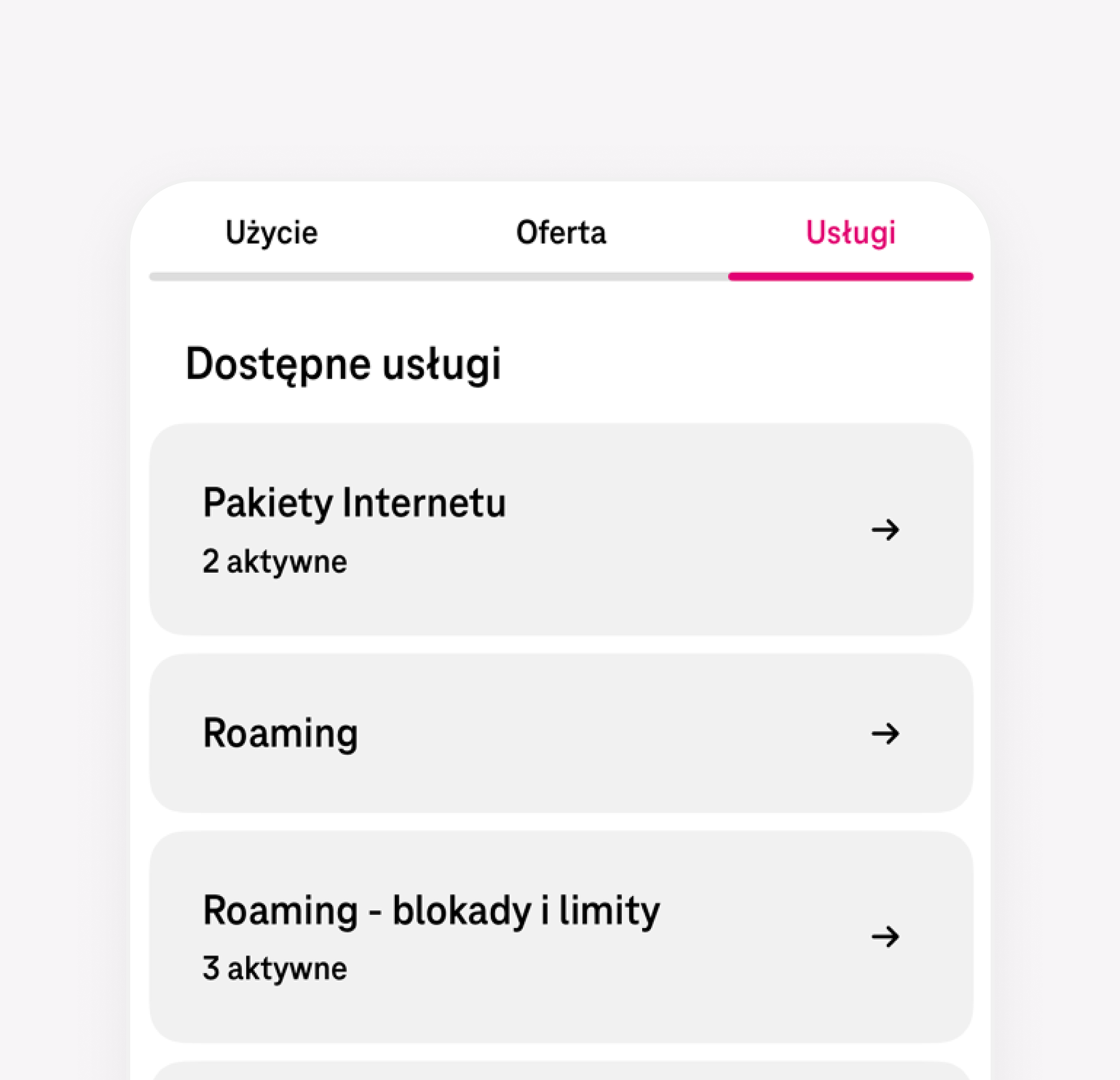 Włącz pakiety w roamingu