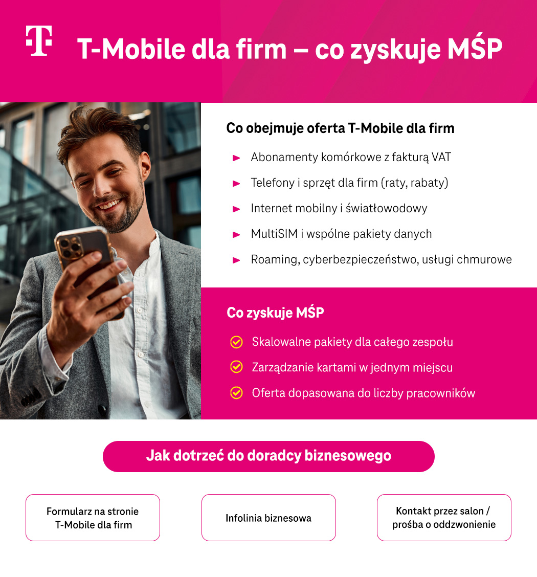 T-Mobile dla firm – co zyskuje MŚP - infografika