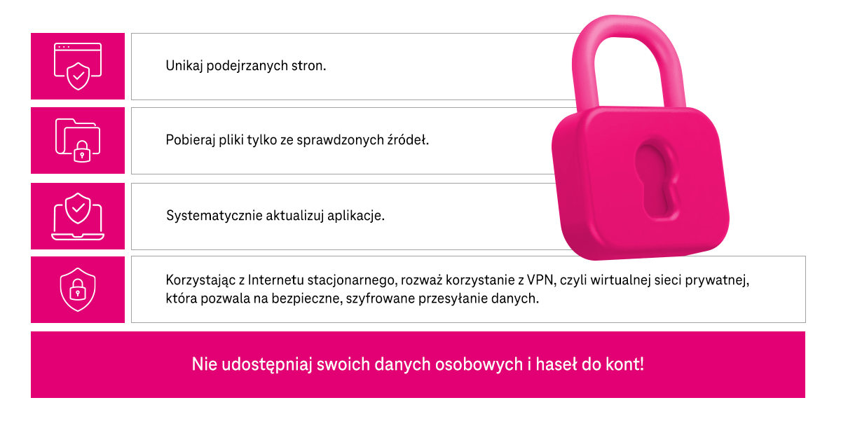 Jak zadbać o swoje bezpieczeństwo w sieci? Infografika - część 2