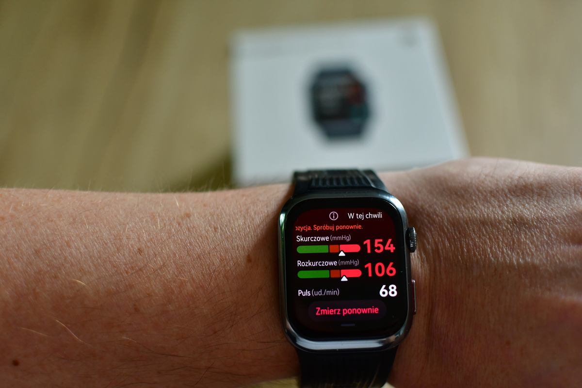 Huawei Watch D2 - wyświetlanie pomiaru ciśnienia krwi
