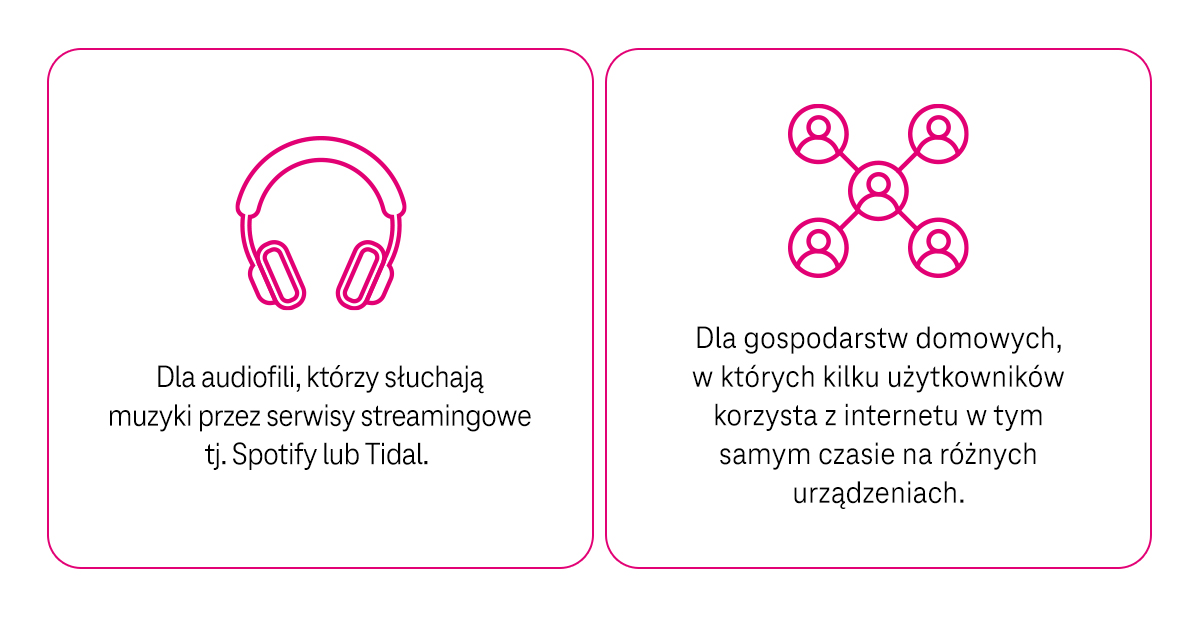 Dla kogo internet bez limitu danych - miłośnicy muzyki, gospodarstwa domowe, w których dużo osób korzysta z internetu - infografika, część 2