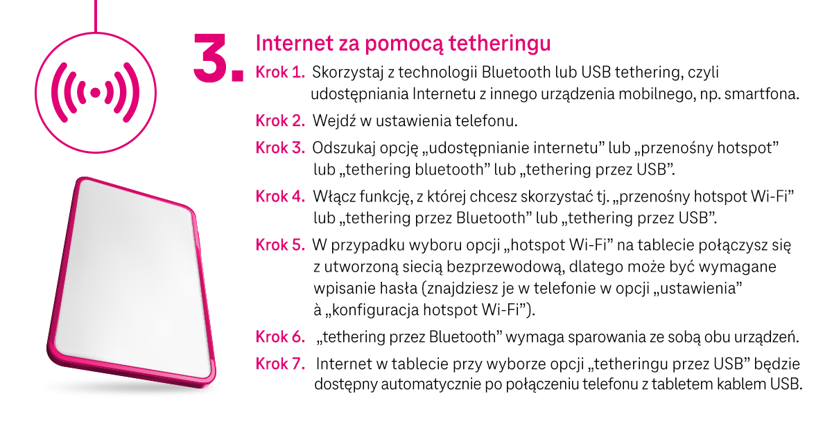 Jak włączyć internet w tablecie - trzeci sposób - infografika, część 3