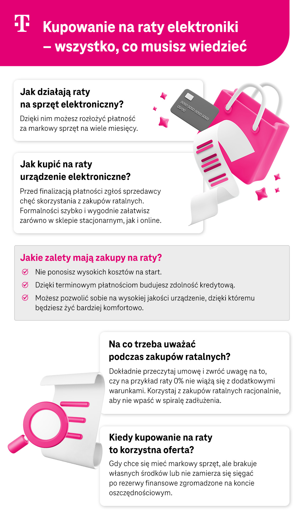 Kupowanie elektroniki na raty - wszystko, co musisz wiedzieć - lista porad - infografika