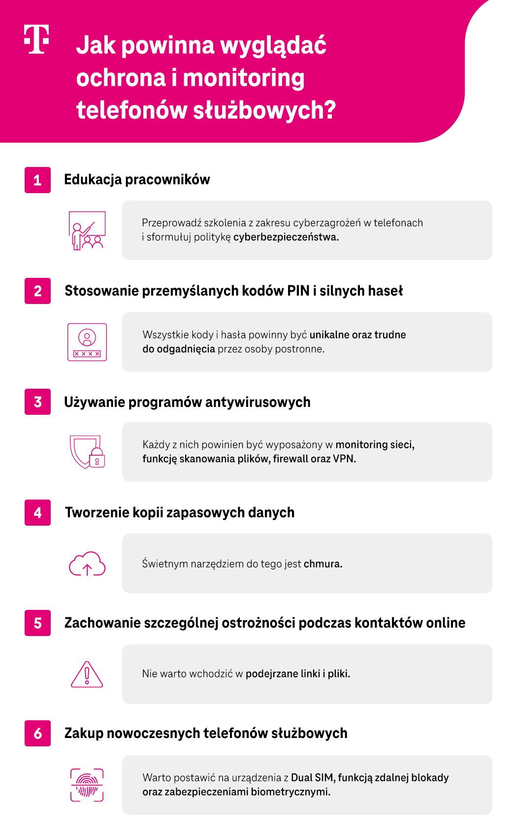 Jak powinna wyglądać ochrona i monitoring telefonów służbowych? - Infografika