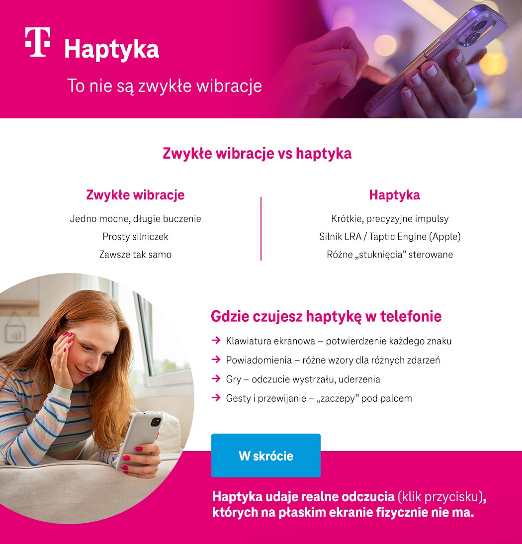 Haptyka to nie są zwykłe wibracje - infografika
