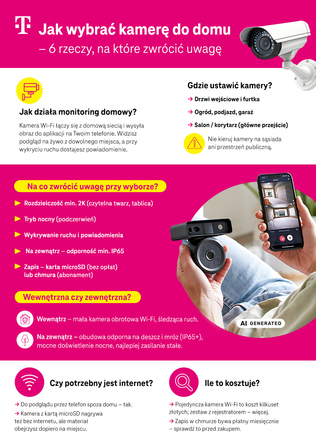 Jak wybrać kamerę do domu - infografika